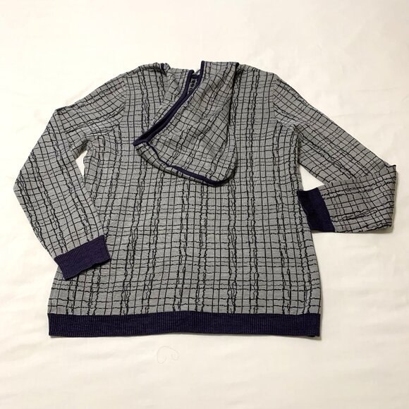 NWT 100% Silk Jacket Hoodie Women Grey Size Large Zip up Long Sleeves - Picture 10 of 11